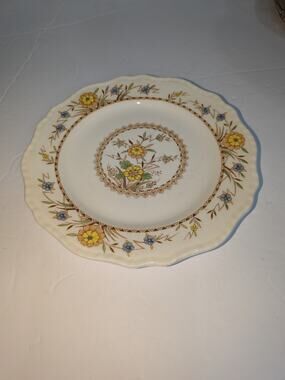 2 Vintage Steubenville Pottery 6.25" Bread & Butter Plates Floral Scalloped USA